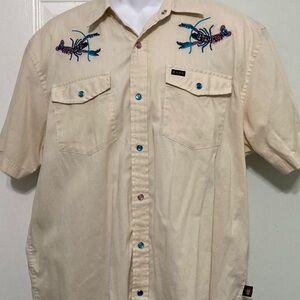 Howler Brothers Navy Cosmic crawfish pearl snap